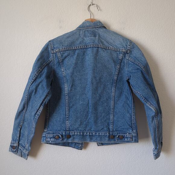 Vintage Levi's Denim Jacket Womens XS / Youth 16 Jean 80s Stiff Cotton Trucker - Picture 3 of 7